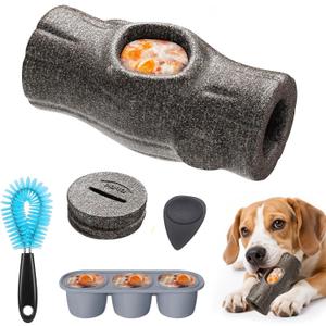 Idepet 3 in 1 Dog Frozen Treat Toy,Interactive Chew Indestructible Toys for Anxiety Relief Puzzle Feeder Keep Dogs Busy Long-Lasting Enrichment Freezable Doggy Dispenser for Aggressive Chewer
