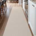 DEXI Kitchen Floor Mats Cushioned Anti Fatigue, 23x86, Large Long Standing Runner Rug Waterproof, Comfort Memory Foam Padded for Front Sink Laundry, Beige