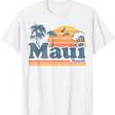 Maui Hawaii Vintage Surf Beach Surfing 70's Retro Hawaiian T-Shirt