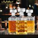3PCS Whiskey Decanters, 33.8oz Liquor Decanter Set for Men Glass Decanters for Liquor, Bottles for Alcohol, Presents for Dad, Tequila Decanters Creative Presents for Man, Home Bar Decorations