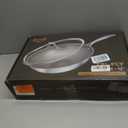 Titanium Wok Pan with Lid 12" Non-Toxic PFAS-Free Woks & Stir-fry Pans, Tri-Ply Titanium & Stainless Steel, Induction & Dishwasher Safe