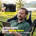 Hammock Camping Chair with Footrest, Oversized Swinging Folding Camp Chair for Adults, Adjustable Back & Seat, Heavy Duty Rocking Chair with Cup Holder & Pillow for Outdoor Patio Lawn RV, Black