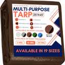 Large Waterproof Tarp - Heavy Duty 10 Mil Thick Poly Tarpaulin Ideal for Canopy Tents, Boats, RV or Pool Covers - Multipurpose Protective Tarps with Grommets for Indoor and Outdoor Use | 25' x 45'