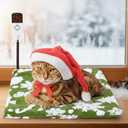 Tuanse Christmas Pet Heating Pad for Dog Cat, 9 Adjustable Temperature 6 Timers Heated Dog Bed Outdoor Waterproof Heated Pad with Anti-Chew Cord for Cat Puppy Christmas Winter Gifts(17.7 x 17.7")