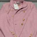 ELLEVEN Women's Tweed Blazers Business Casual - Long Sleeve Double Breasted Jackets Open Front Work Suits L Button Fell Off