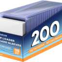 200 Card Sleeves Top Loaders for Cards, 3" x 4" Hard Plastic Toploaders, Baseball Card Protectors, Trading Card Holder for Football Sports Cards (100 Toploaders + 100 Penny Sleeves)