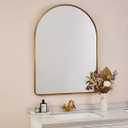 ANDY STAR 30x40 Arched Gold Mirrors for Wall, Brushed Brass Arched Bathroom Mirror Rounded Corner, Gold Arched Vanity Mirror,SUS304-Anti-Rust, Tube Frame, Wall-Mounted Vertical 1 Deep