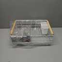 Oggi Large Dish Drying Rack - White & Bamboo Dish Drying Rack, Drying Rack Kitchen, Dish Rack, Dish Racks for Kitchen Counter, Durable Coated Metal Kitchen Drying Rack with Cutlery Holder (Dish Drain w/Utensil Caddy)