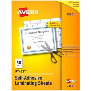 Avery Clear Laminating Sheets, 9" x 12", Permanent Self-Adhesive, 50 Self-Laminating Sheets, Great for Protecting Documents, Photos, and Signs More (73601)