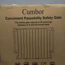 Cumbor 29.243" Baby Gate for Stairs, Wall-Mounted (Drill Required), Expandable No Bottom Bar Dog Gate, Auto Close Extra Wide Walk Thru, Pet & Toddler Proof Gate, Top & Bottom of Stairways, Brown 