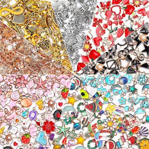 SANNIX 500Pcs Charms Bulk Wholesale Assorted Gold Plated Enamel Pendants Earring for Bracelet Necklace DIY Jewelry Making Craft Supplies