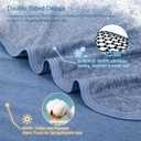 CHOSHOME Cooling Blanket for Hot Sleepers Lightweight Summer Cold Thin Blankets for Sleeping, Hot Flashes Night Sweats, Soft Blanket for Bed, Full Size, Blue