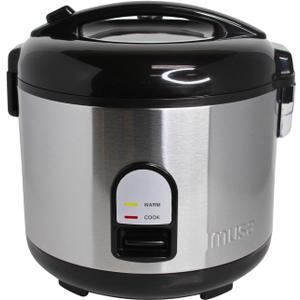 IMUSA 10cup Deluxe Stainless Steel Electric Rice Cooker with Steam Tray