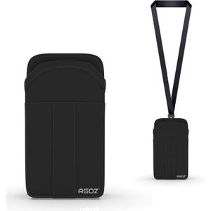 AGOZ Flip Phone Case with Detachable Safety Lanyard Sling for GreatCall, Jitterbug, Consumer Cellular Flip Phones (With Neck Strap)