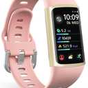 FITVII FINO 2 Slim Fitness Tracker, Smart Watch with Blood Oxygen, Sleep Monitor, 24/7 Heart Rate & Blood Pressure, IP68 Waterproof Health Activity Trackers with Calories Step Counter for Women Men, Pink