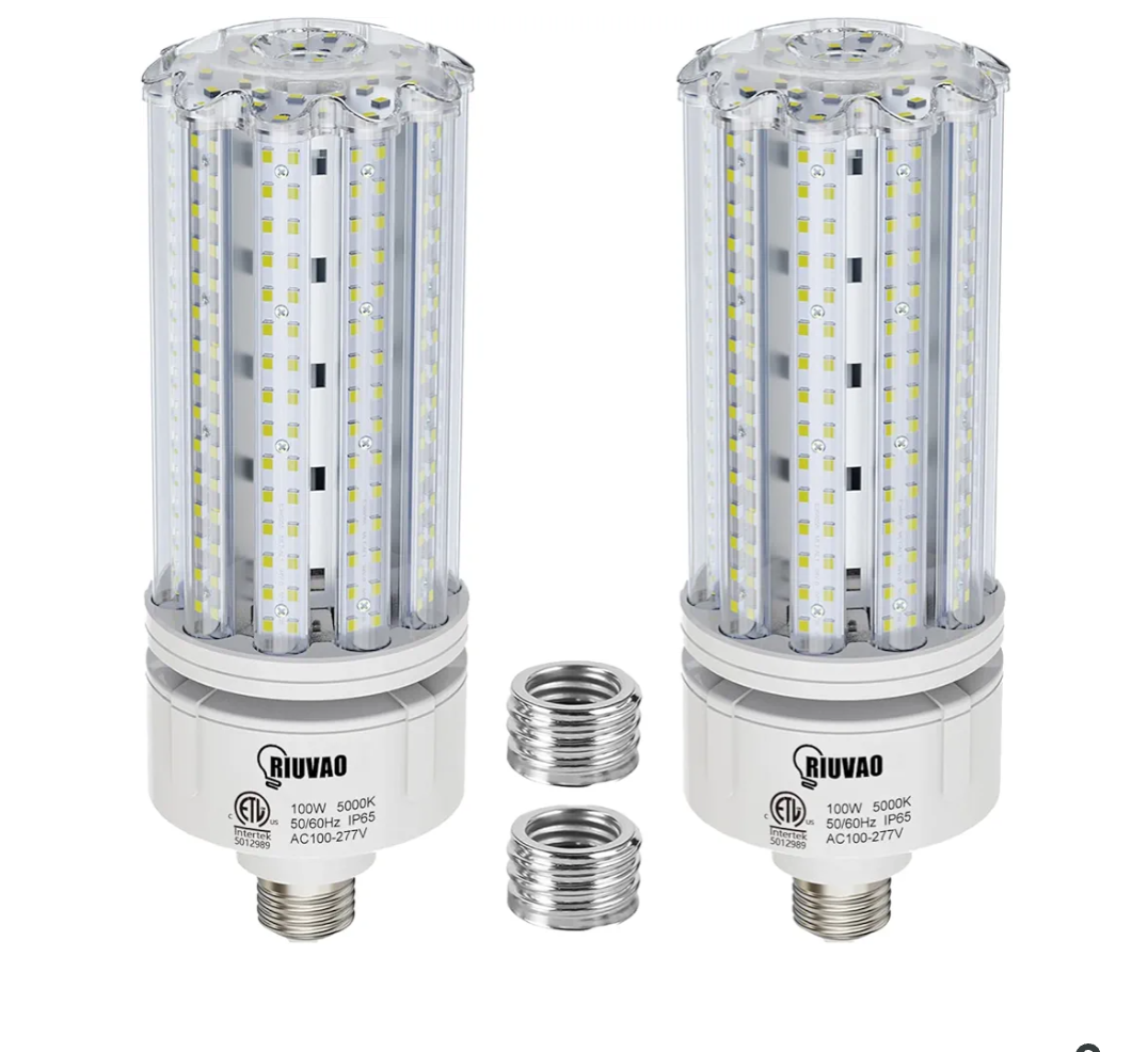 2 Pack 100W LED Corn Bulb, E26 /E39 Base Led Corn Light Bulb, Super Bright 15000lm 5000k Led Bulb, 1000W Equivalent CFL Metal Halogen HID Waterproof Led Bulb for Outdoor Indoor Area Garage