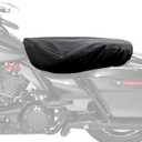 FOVPLUE Seat Rain Cover,Water-Resistant Two-Up Seat Bra Fits Seats up to 32" L x 17" W,Universal for Harley Touring CVO Electra Glide Street Glide Road Glide Road King,Dyna,Softail,Sportster,Indian