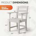 DWVO Patio Dining Chairs Set of 2, All-Weather HDPE Resin Outdoor Chairs, 2 Piece-armchair