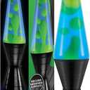 Lava The Original Lamp - 14.5'' Vinyl Record Grooved Base - Classic Liquid Motion Lamp - Yellow and Blue Liquid - Item #2020 