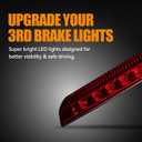 Third 3rd Brake Light LED for 2014-2019 Nissan Rogue, High Mount Rear Brake Lights Assembly for 14-19 Nissan Rogue, Waterproof Center Cab Lamp Stop Light (Red)