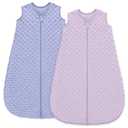 Fleece Baby Sleep Sack 12-18 Months with Plush Dots 1.5 Tog Baby Wearable Blanket with 2-Way Zipper Warm Sleeping Sack for Toddler Infant - Large, Taro Purple