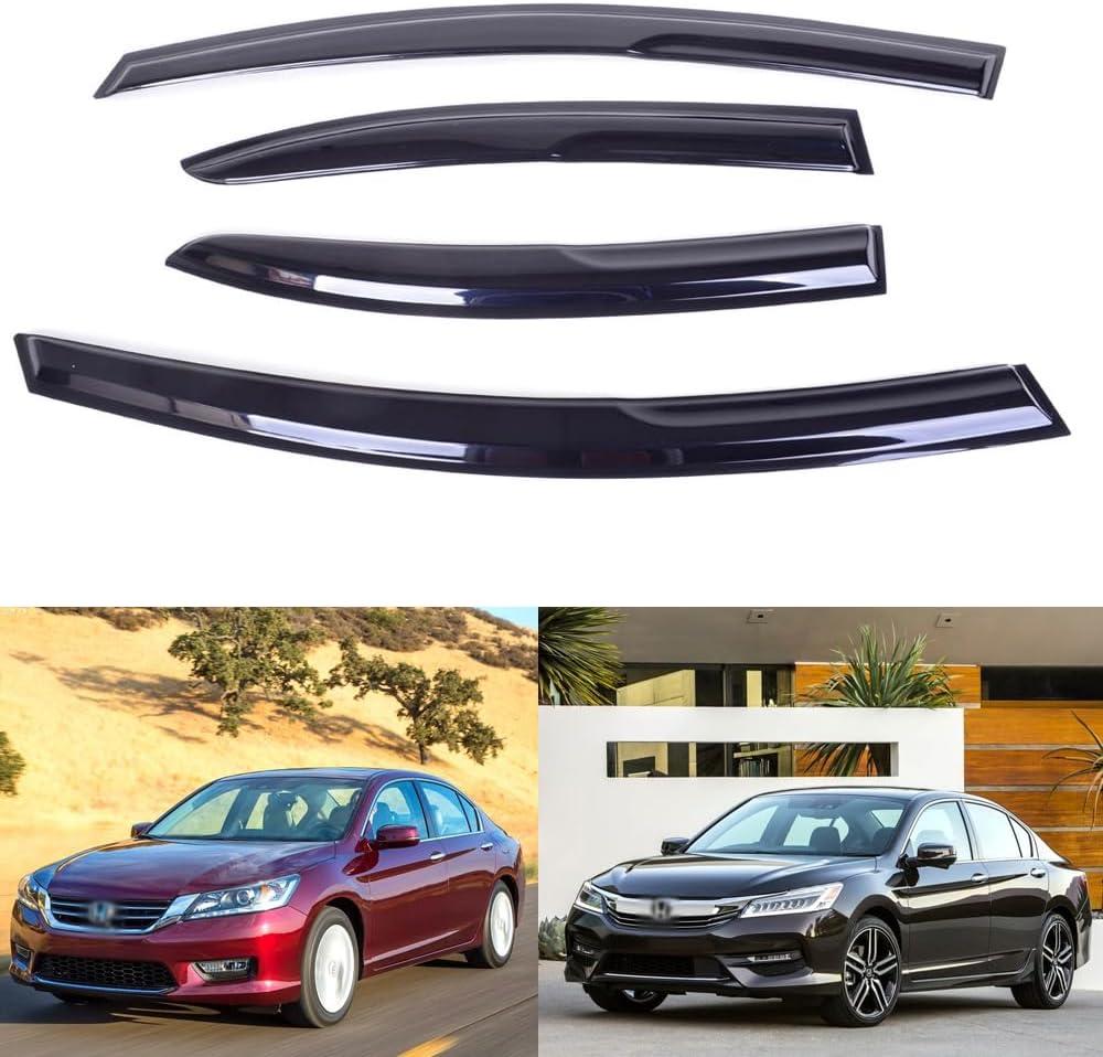 4PCS Rain Guards Side Window Visor Vent Outside Mount Fits for Honda Accord 2013 2014 2015 2016 2017 4 Door Sedan
