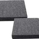 20" x 20" Carpet Floor Tiles 20Pcs, Carpet Squares with Non-Self Positioning Adhesive Stickers, with Non-Slip Bitumen Backing, DIY Flooring for Home Living Room (Dark Gray, 54 sqft/Box)