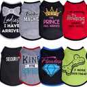 hoyuwak 8 Pieces Pet Shirts Funny Dog Printed Clothes Breathable Cool Puppy Sleeveless Vests for Summer, M