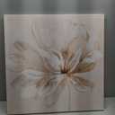 SEVEN WALL ARTS White Flower Wall Art Beige and Gold Blooming Flower Abstract Floral Artwork Print Poster for Living Room Bedroom Bathroom Home Office Wall Decor 24"x24"