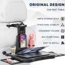 Car Back Seat Tray Table, Stable Foldable Auto Backseat Food Trays Desk for Rear Passenger Road Trip Eating & Work, Multifunctional Adjustable Travel Tray with Phone Drink Holder for Laptop iPad
