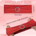 WJWHQ 100PCS Spandex Stretch Chair Sashes Bows Elastic Chair Cover Bands Ties with Buckle Slider for Wedding Party Reception Events Universal Ceremony Banquet Decorations(Red)