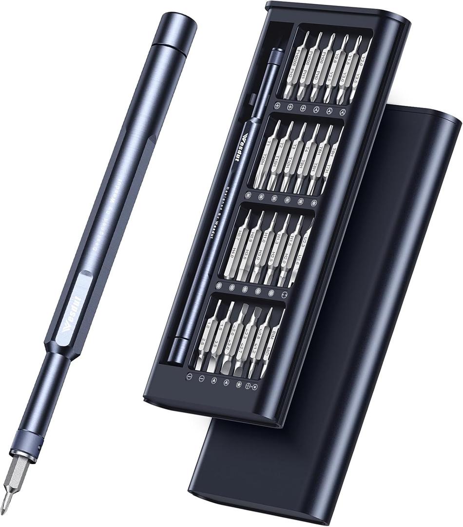 49in1-S2 Precision Screwdriver Set, [Super Durable] Ultra Compact Small Magnetic Mini Repair Tool Kit, Tiny Screw Driver with Torx Flat bits Fits Ring Doorbell, Watch, Laptop, Eyeglass, Camera