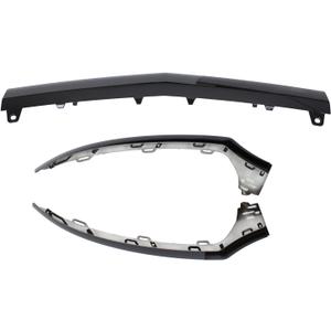 Front Left and Right and Center Lower Bumper Lip Trim Molding Strip Black for Mercedes C300 2015-2021, C350e 2016-2018, C400 2015, C63 AMG 2015-2021, C63 AMG S 2015-2023