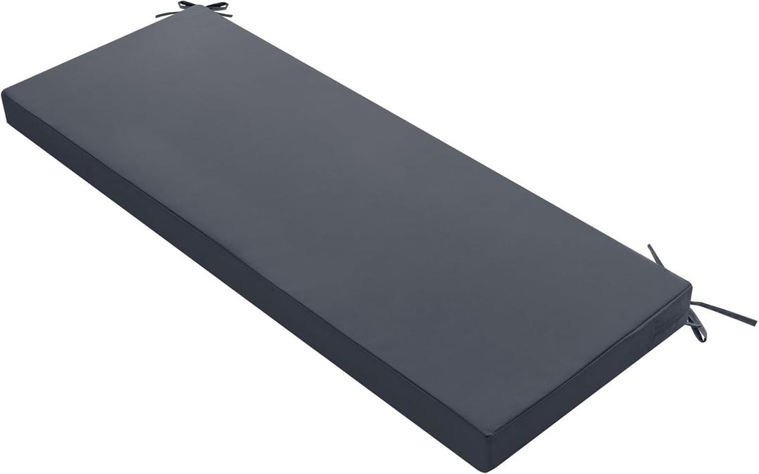 Outdoor Bench Cushion: Waterproof and Fade Resistant Patio Furniture Cushions - Non-Slip Bench Pad Cushion with Removable Cover for Garden Swing Porch Sofa Settee, 48 x 18 x 3 Inch,
