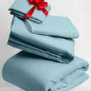 Mellanni Twin XL Sheets Set - 3 PC Iconic Collection Bedding - Hotel Luxury, Extra Soft, Cooling Bed Sheets - Wrinkle, Fade, Stain Resistant (Twin Extra Long, Aqua)