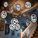 Soulchen 20 Pcs Wonderland Tea Party Decoration Clock Hanging Banner Wonderland Garland Baby Shower Decoration Curious Clock Background for Birthday Baby Shower Party Supplies