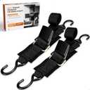 WELLUCK Boat Trailer Transom Tie Downs Straps 1200 LBS, 2" x 4' Adjustable Boat Buckle Transom Tie Downs to Trailer, Marine, Jet ski, Pontoon, with Quick Release Buckle & Anti-Scratch Hooks, 2 in X 4 Ft/1200lbs2 Pack