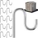 Blulu 10 Pcs 2'' Long Shed Hooks Shed Accessories for Hanging Heavy Duty Individual Utility Hooks Universal Wall Mounted J Utility Hangers for Tools Shovels Rakes Storage (Silver)