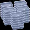 Tuanse 30 Pcs Clear Plastic Beads Storage Containers Box with Lids Multiple Sizes Storage Square Containers for Jewelry Beads Craft Supplies(4.1 x 3 x 1 Inch)