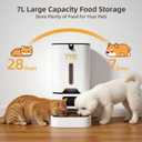 TYM Automatic Cat Feeder, 7L Time Cat Food Dispenser for Dry Food, APP Control Pet Feeder Programmable Portion Size, Auto Feeder for Cats Small Dogs with Stainless Bowl, Large Capacity (Not WiFi)