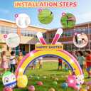10FT Replaceable Banner Festival Party Decorations with Ultra-Fast Inflating Blower,for Outdoor Yard, Garden, Festival Party Decoration,Giant Easter Bunny Arch Blow Up Decor with Vibrant LED Lights