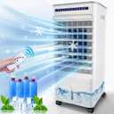 Swamp Cooler, Evaporative Air Cooler with 5L Water Tank,120Oscillation, 4 Ice Pack, 3 Speeds, 7H Timer, Remote & Touch Control, Evaporative Cooler Cooling Fan for Room,Home,Office,Kitchen