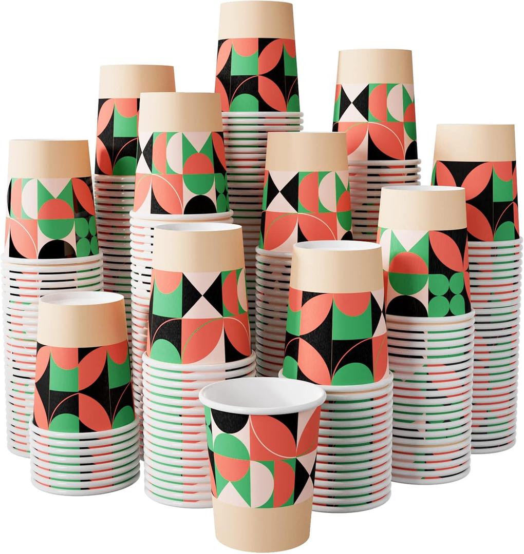 Turbo Bee 400 Pack 8 OZ Disposable Paper Coffee Cups, Hot and Cold Beverage Drinking Cups for Water, Suitable for Party, Picnic, Travel and Events