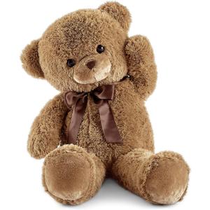 Big Teddy Bear Stuffed Animal 35 inches Giant Stuffed Bear Gift for Girlfriend Children on Birthday, Brown