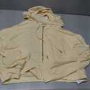 SOFIA'S CHOICE Cropped Zip Up Hoodie Women Long Sleeve Crop Sweatshirts Jackets Yellow Large