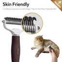 GooCare Pro Large 2-Sided Undercoat Rake, Deshedding Dematting Comb for Mats, Tangles & Shedding, 12/ 23 Stainless Steel Blades, ABS Handle, Ideal for Long Haired Cats, Dogs and Rabbits