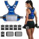 PACEARTH Adjustable Weight Vest 4-10lb X-Shape Weighted Vest for Women and Men, Home Workout Ironsand Vest with Zipper Pouch and 6 Weight Packs, Gray, Black