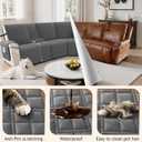 Arfntevss Waterproof Recliner Sectional Couch Covers for Reclining L Shape Sofa Cover Non Slip Washable L Shaped Slipcover Sets for Dog Furniture Protector (5 Seat with 1 Console Cover, Deep Grey)