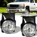 OKSIWA Halogen Fog Lights For 2003-2006 GMC Sierra 1500/2500/3500,2007 GMC Sierra Classic(Not fit for Denali|C3 Models), Fog Light Assembly Replacement, Easy to Install,Exclude Fog Wiring Harness