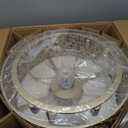 20" Gold Fandelier Crystal Ceiling Fans with Lights, Cage Gold Chandelier Ceiling Fan with Light Remote Control, 6-Speed for Bedroom, Nursery, Foyer, Living Room